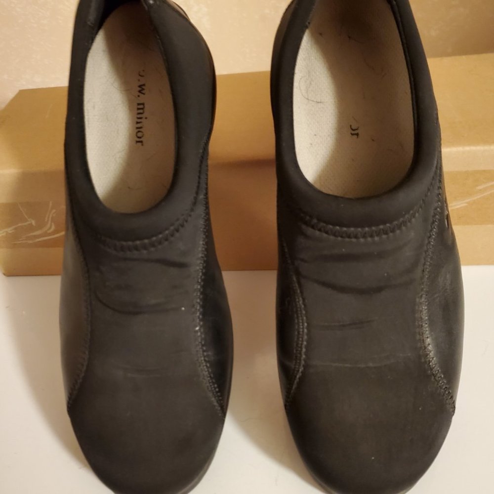 P.W. Minor Black Mules (Willow)